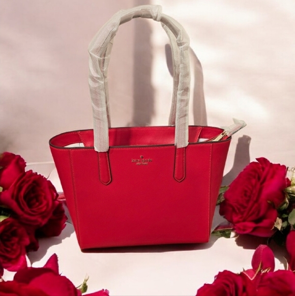 NWT Kate Spade Staci Medium Tote Bag In Ruby Red With Dust Bag KG473 - Picture 2 of 12